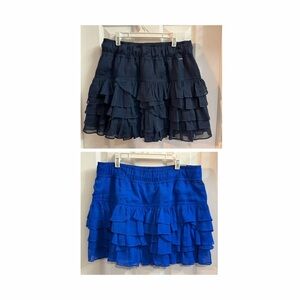 Set of 2 HOLLISTER Y2K Vintage Mini Ruffle Skirts Size L. NWTS